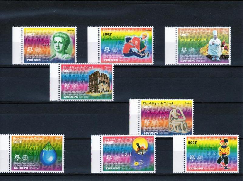 Europa CEPT 50th.Ann.Chad Set Perf. (8) Michel 2510/17A