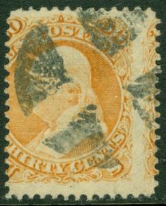 EDW1949SELL : USA 1868 Scott #100 Used. Nice, Sound stamp. PSAG Cert. Cat $950.