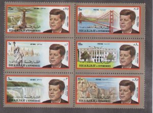 Sharjah # MI896-901, John F. Kennedy, Block of 6 Different Stamps, Mint NH