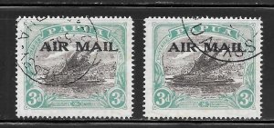 Papua New Guinea Scot C1, C1d Used LH - 1929 Lakatoi 1st Air Post Overprints