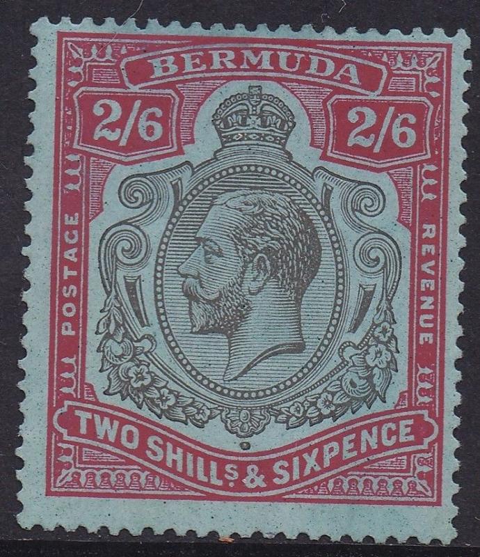 BERMUDA 1924 KGV 2/6 WMK MULTI SCRIPT CA