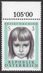 AUSTRIA 1966 SAVE THE CHILD SOCIETY Issue Sc 777 MNH