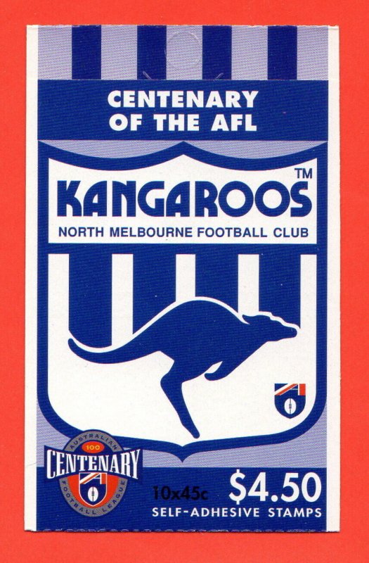 AUS SC #1508a MNH BKLT (w/Pane/10) 1996 Australian Football League (New Melbourn