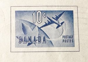 Canada# 5398 10c air letter cut square, light  cancellation used