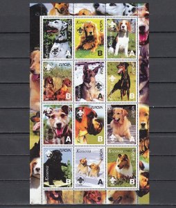 Kosovo, 2000 Russian Local. Various Dogs sheet of 9.