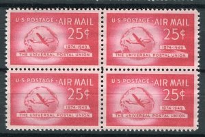 USA; 1949 . UPU AIRMAIL issue fine MINT MNH Unmounted BLOCK of 4