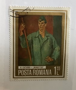 Romania 1973  Scott 2446 used - 1.55 l, Painting of worker by Catargi