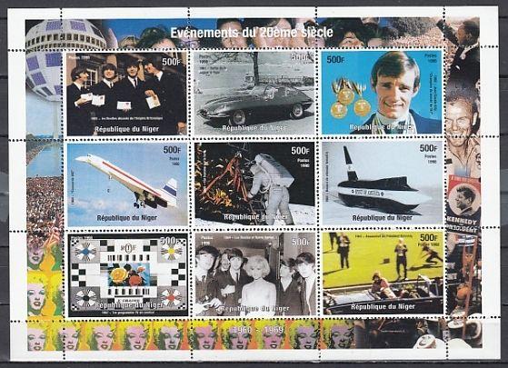 Niger, 1998 Cinderella issue. 1960-1969. Events of 20th Century sheet of 9. ^