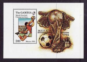 Gambia-Sc#619-Unused NH sheet-Sports-Soccer-World Cup-Mexico