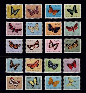 Mozambique BUTTERFLIES 1953 MH Sc#364-83 Mf#388-407 SG#472-91 YT#419-38 Mi#417 X