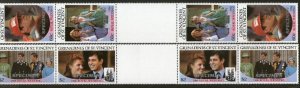 St. Vincent Grenadines 1986 Royal Wedding SPECIMEN Sc 539-40 Se-tenant Gutter...