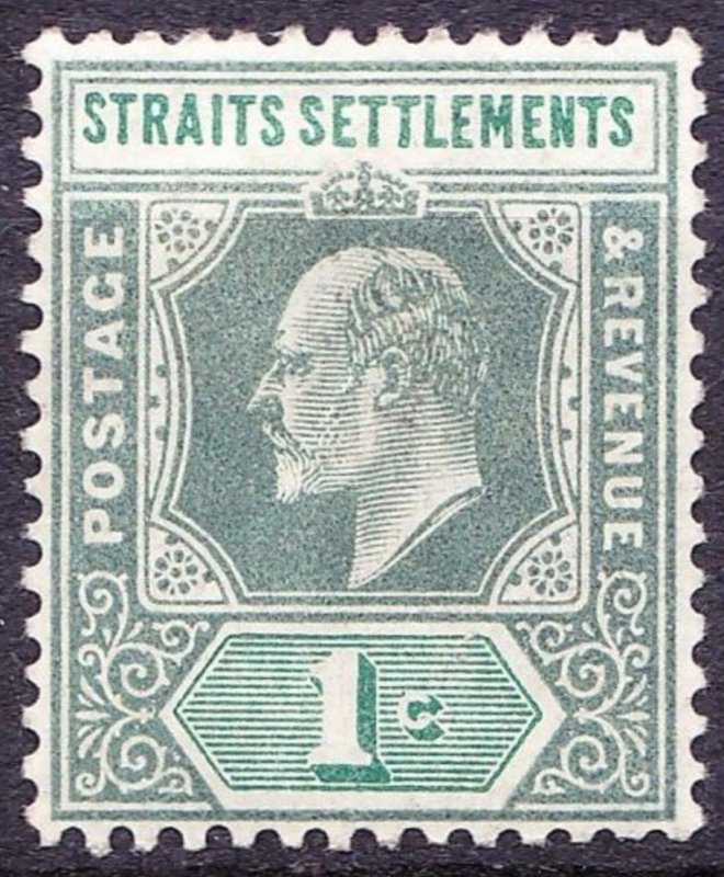 MALAYA STRAITS SETTLEMENTS 1902 KEVII 1 Cents Grey-Green SG110 MH