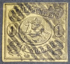 Old Germany, Brunswick 1 sgr 1853 Michel 6 used