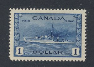 Canada WW2 $1.00 stamp #262-$1.00 Destroyer MH VF Guide Value = $80.00