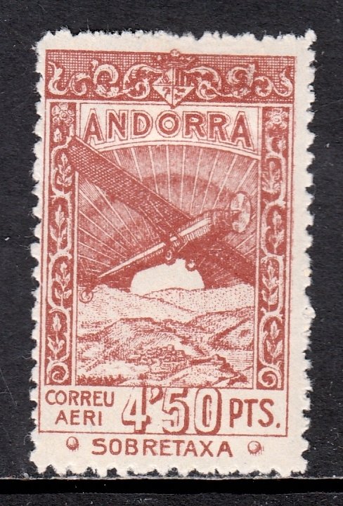 Andorra (Spanish) - 4.50 pta unissued airmail - MH