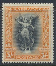 Barbados  SG 211 SC#  150   MH Victory Issue 1920    see scans