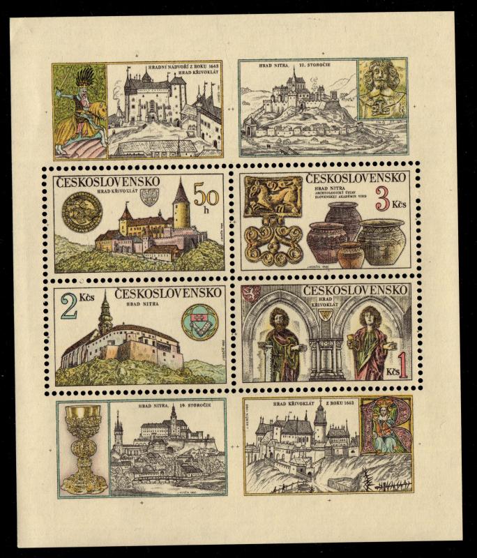 Czechoslovakia - Mint Souvenir Sheet Scott #2418a (Castles)