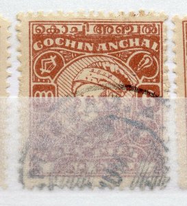 India Cochin 1919-33 Early Issue used Shade of 6p. NW-15867