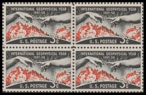 US 1107 International Geophysical Year 3c block 4 MNH 1958