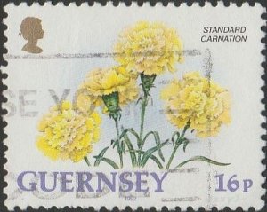 Guernsey #486 1992 16p Standard Carnation USED-Fine-NH