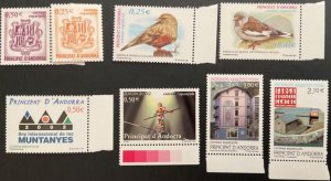 2002 SPANISH ANDORRA. Lot of 8 Values (5 Complete Series) Ed #290-297. MNH-