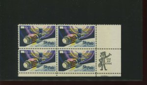 1529 Skylab Dramatic Color Shift ERROR Zip Code Block of 4 Stamps NH (1529 A1)