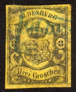 1859, Germany Oldenburg 3Gr, Used, Sc 8, Mi 8