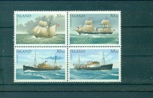 Iceland - Sc# 745. 1991 Sailing Ships. MNH. Block. $27.50.