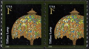 SC#3758A 1¢ Tiffany Lamp Coil Pair (2008) MNH