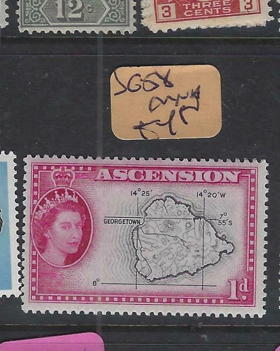 ASCENSION (PP2501B)  QEII  1D  MAP  SG  58   MNH