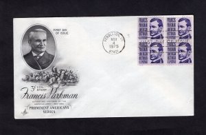 1297 Francis Parkman, coil/4 FDC ArtCraft