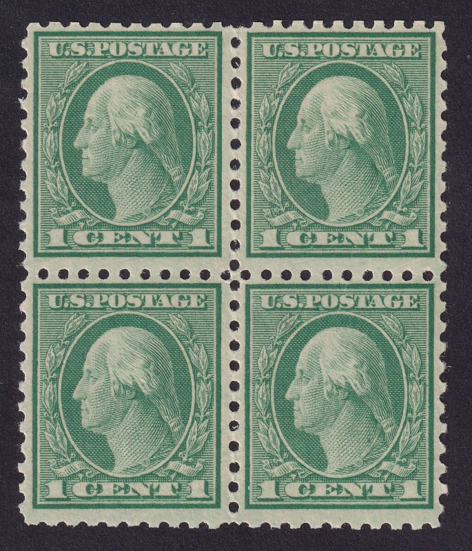 US 543 1c x 4 green WASHINGTON M NH VF ROTARY PF10 BLOCK OF 4 FROM 1921