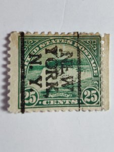 SCOTT #568 USED SINGLE TWENTY FIVE CENT PRE CANCEL NEW YORK NIAGRA FALLS