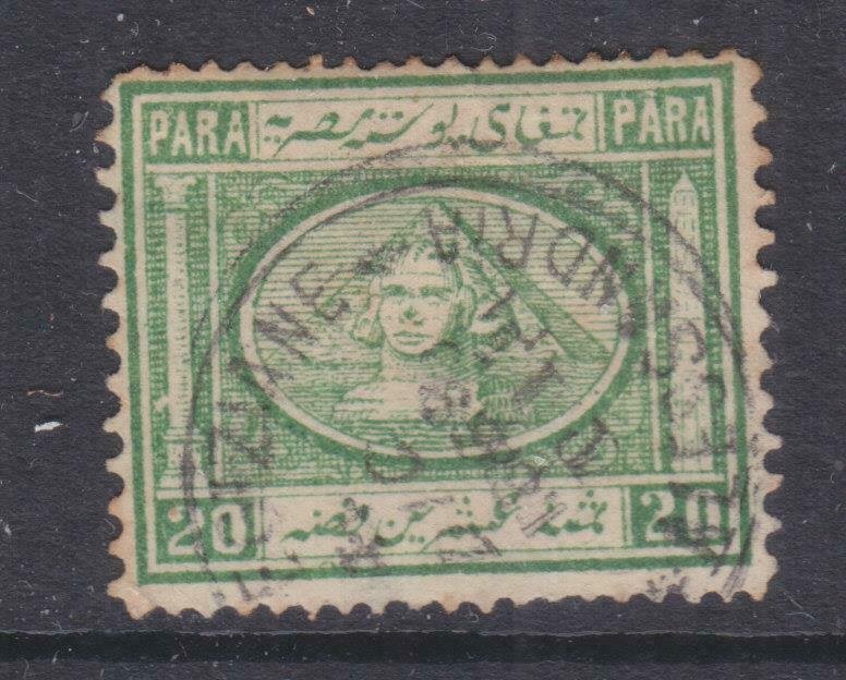 EGYPT, 1869 20pa. Yellowish Green, used.