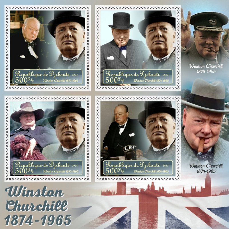 Stamps.Winston Churchill 2024 year 1+1 sheets perforated