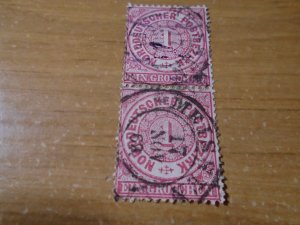North German Confederation  #  16  used    Clear cancel  pair