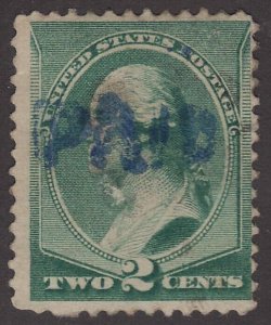 US Scott # 213 2c Washington Fancy Cancel SON Blue PAID