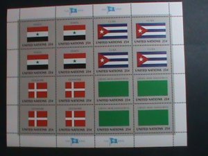 ​UNITED NATION-1988 SC#532-535 U. N. FLAGS SERIES MNH FULL SHEET- VERY FINE