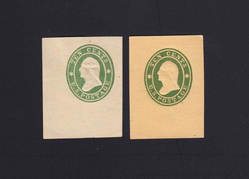 U32 & U33 10c Star Die REPRINT Cut Squares on Vertically Laid Paper