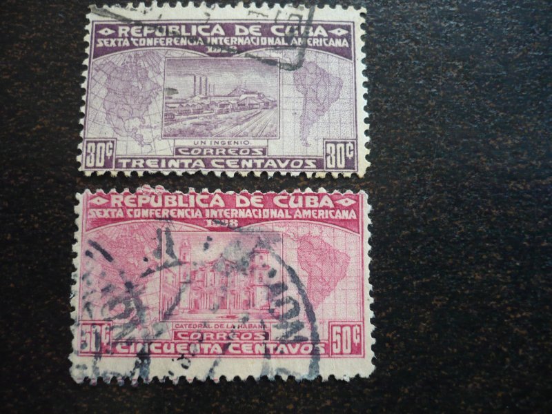 Stamps - Cuba - Scott# 284-289,291-293 - Used Partial Set of 9 Stamps