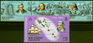 New Hebrides 1974 Bicentenary of Discovery Set of 5 SG192-195 Very Fine MNH