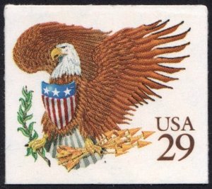 SC#2595 29¢ Eagle & Shield Booklet Single (1992) SA