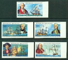 Malagasy #525-526,C137-139,C140 MNH IMPERF Bicentennial Set+