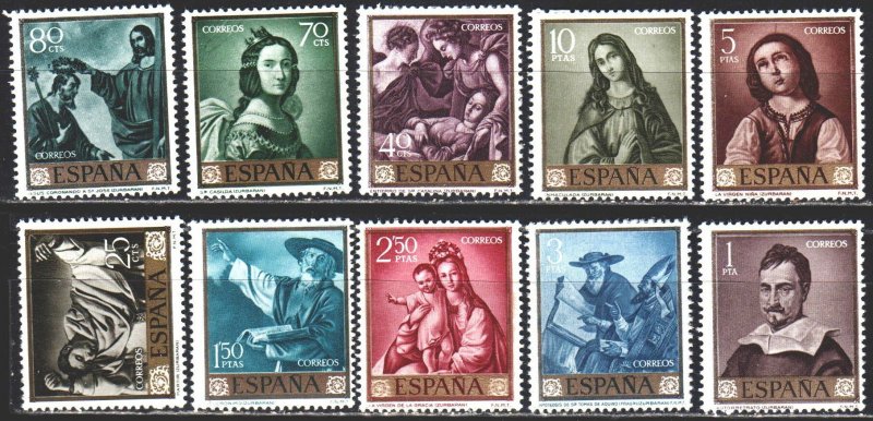 Spain. 1962. 1304-13. Painting. MNH.