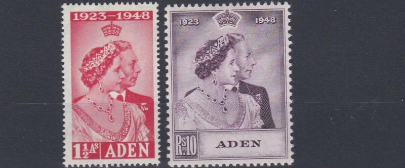 ADEN  1949   S G 30 - 31  ROYAL  SILVER WEDDING SET      MH 