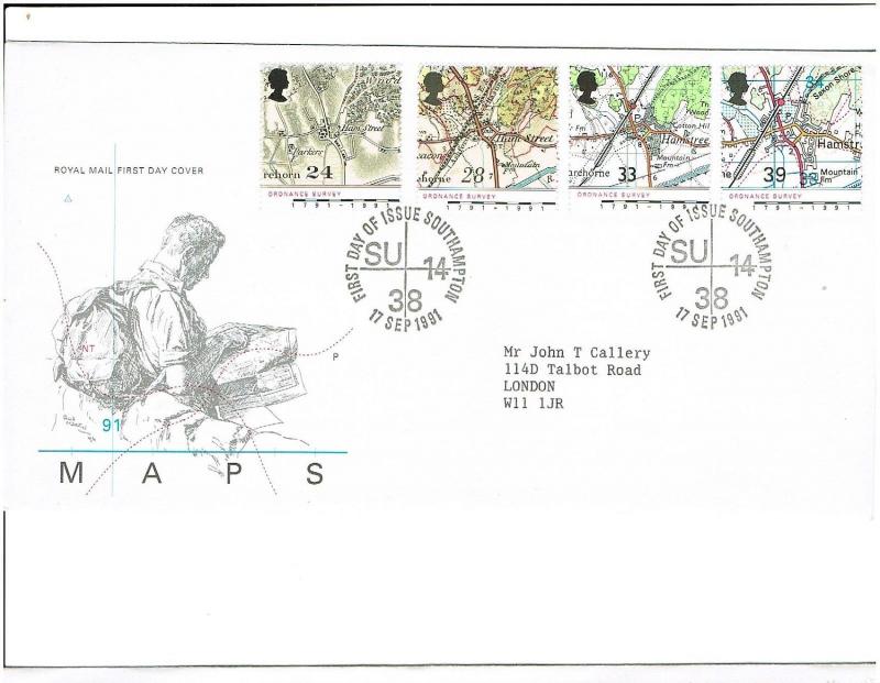 GB 1991 FDC - ORDNANCE SURVEY -  SOUTHAMPTON H/S