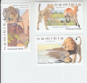 2019 Namibia Large Wild Cats (3)  (Scott 1390-92) MNH