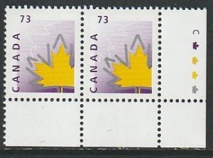 1998 Canada - Sc 1685 - MNH VF -1 pair -Stylized Maple Leaf