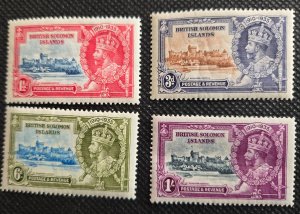 Solomon Island 1935 Silver Jubilee Set of 4 MH SCV $27.25