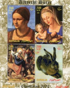 Somalia 2003 ALBRECHT DURER Paintings Sheet (4) Perforated Mint (NH)